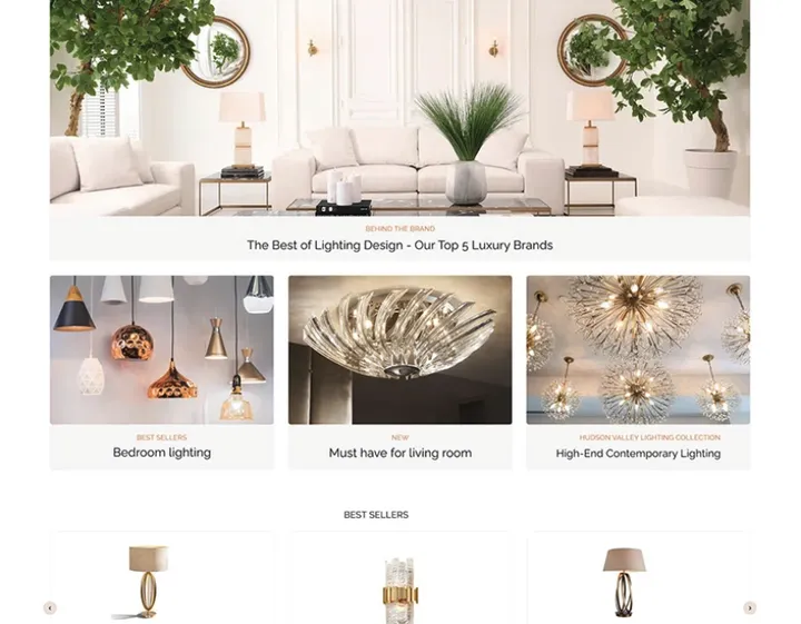 E-commerce: lighting store