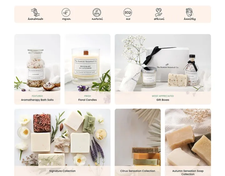 E-commerce: natural soaps and candles