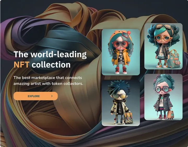 NFT marketplace landing page